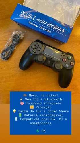 CONTROLE PS4 novo na caixa, 2 por 140