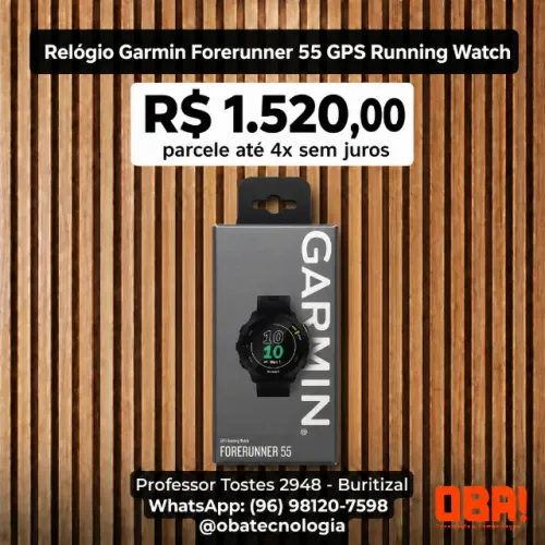 Relógio Garmin Forerunner 55 preto com GPS