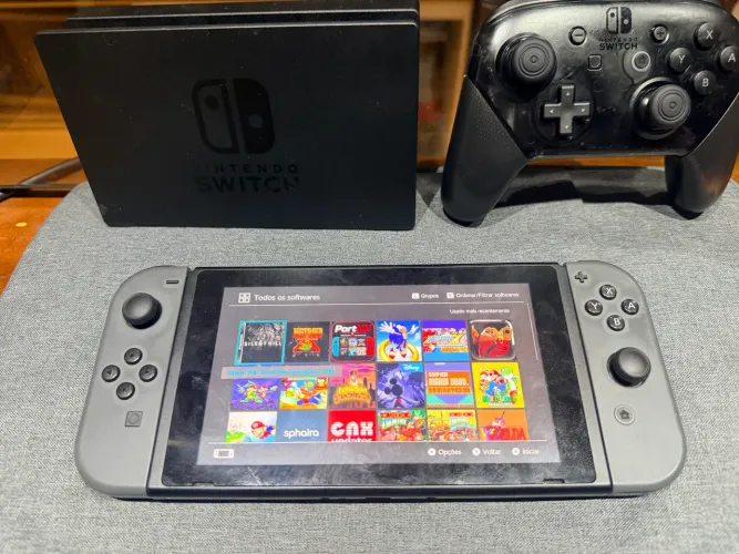 NINTENDO SWITCH DESBLOQUEADO + CONTROLE PRO