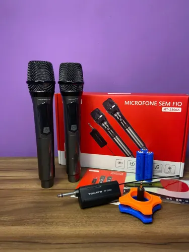 Microfone Duplo sem Fio MT-2306A Tomate an2