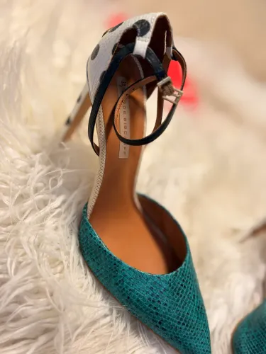 Scarpin jorge bischoff maravilhosa verde e poá n.38