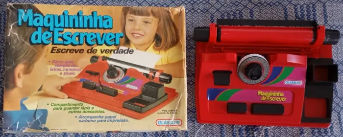 Brinquedo Máquina De Escrever Da Glasslite Anos 90