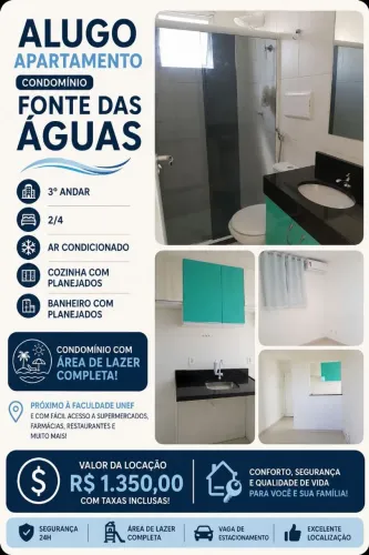 ALUGO APARTAMENTO 2/4 Condomínio Fonte das Águas