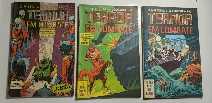 HQ GIBI Star Álbum TERROR EM COMBATE - nrs 2, 4 e 10 de 1979/80 - Formatinho EBAL- LOTE