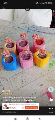 Kit 12 mini vasos de gesso 5x5