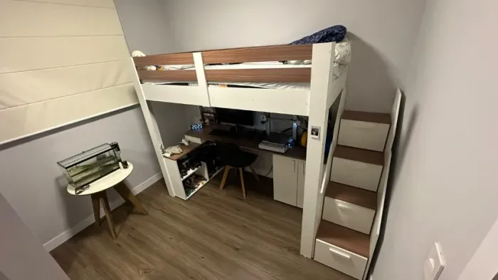 cama alta juvenil star plus office multifuncional