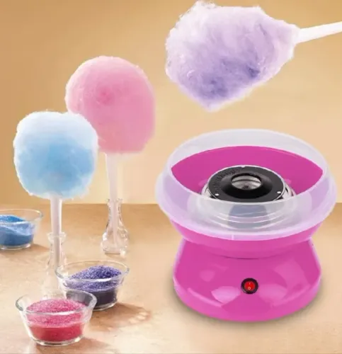 mini máquina de algodão doce rosa 220V