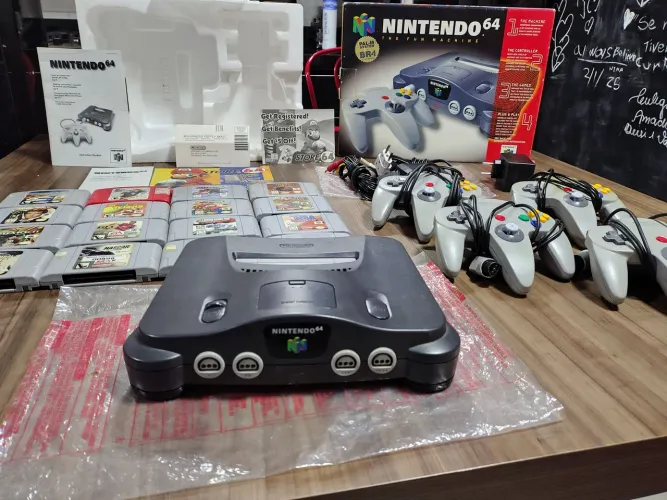 Nintendo 64 versão Americana NUS-001 Caixa Original do console+ manuais Raridade!!!