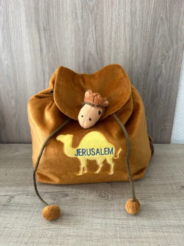 Mochila pelúcia Aplique de camelo Jerusalem Judeu Impecável Campinas-sp