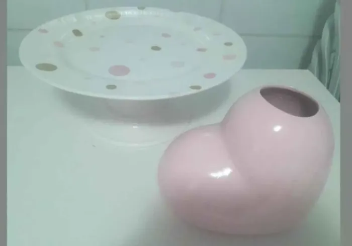 Prato cerâmica + vaso