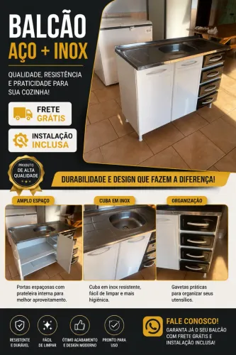 Pia em Aço Com frete grátis