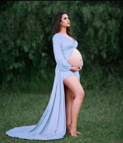 Vestido para ensaio fotográfico gestante 