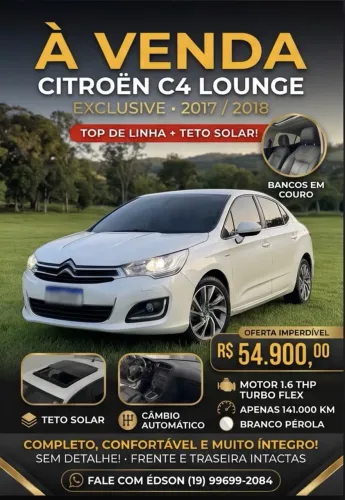 Citroen C4 Lounge Exclusive 1.6 Turbo Flex Aut. 2018
