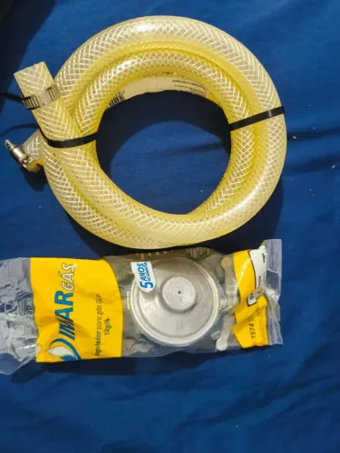 Registro Regulador De Gás Kit Com Mangueira e Abraçadeiras
