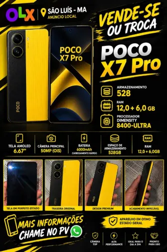 POCO X7 Pro 528GB | 12GB RAM + 6GB | VENDO OU TROCO - SÃO LUÍS-MA ?<br>