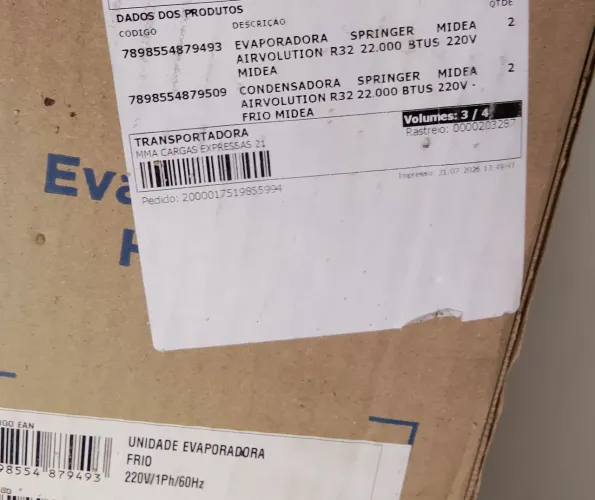 Vendo ar condicionado Sprint 22 mil BTUs zero na caixa nunca usado está zero