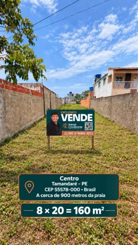 Lote Terreno Praia de Tamandaré 8x20=160 metros