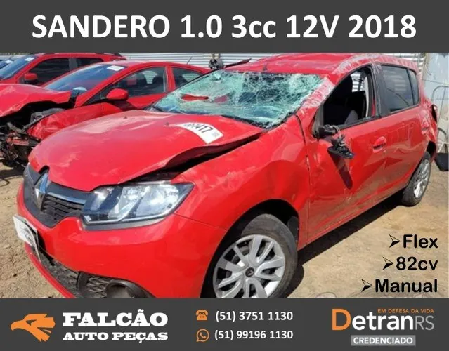 sucata em peças renault sandero 2018 3cc