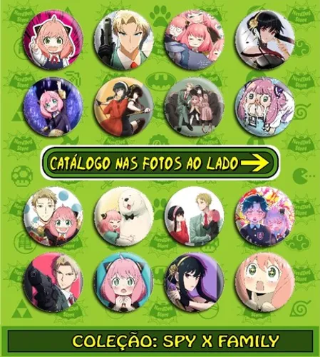 Bottons Spy x Family - Yor Forger SxF Anya Rosa Selvagem Loid Twilight - NerdDog Store