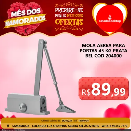 Mola aerea para portas 45 kg prata bel - cod 204000