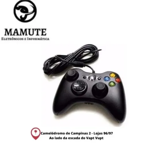 Controle Para Xbox 360 Ou Pc Com Fio Conexão Usb