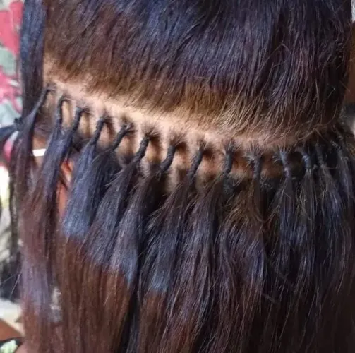 Aplicação de mega hair no Nó Italiano