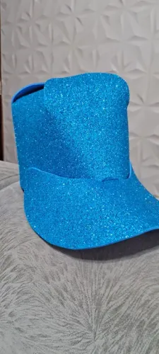 Boné Infantil Azul EVA Glitter