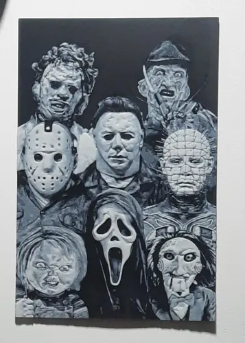 Tela Personagens de filmes de terror halloween impressão 3d