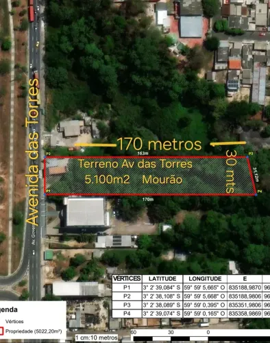 Excelente Terreno Comercial na Av das Tiorres com 5.100m2 - Cidade Nova
