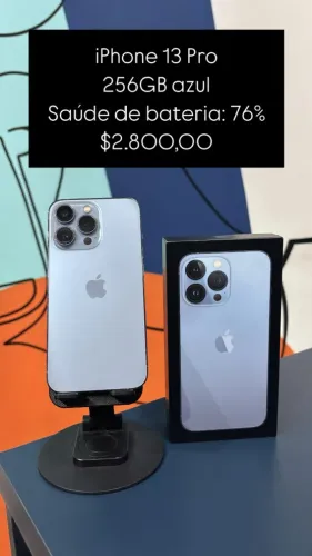 iPhone 13 Pro / 256GB / Saúde de bateria 76% / R$ 2.800,00