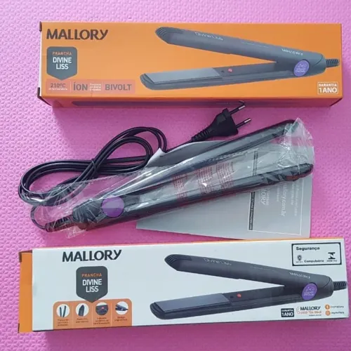 Chapinha/Prancha de Cabelo Mallory Divine Liss - Cerâmica com Íons 210C Bivolt<br>