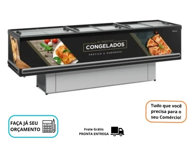 Ilha de Congelados 3M Gelopar 220v Vidro Reto Nova