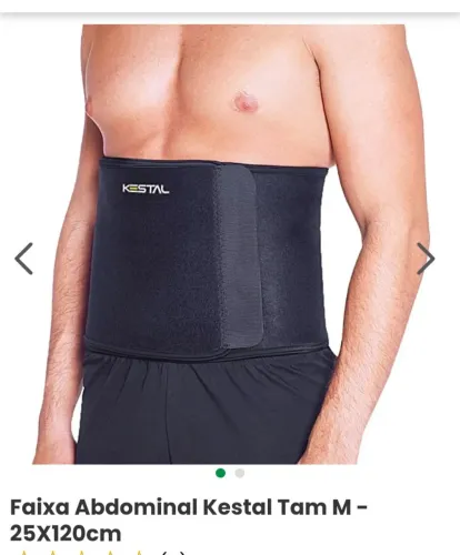 Faixa abdominal cinta M Kestal Preto 25x120cm Usado