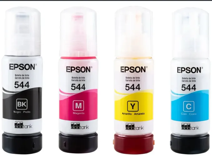 Kit Garrafa Tinta T544 L3110 L3150 L5190 L3210 L3250 L3260