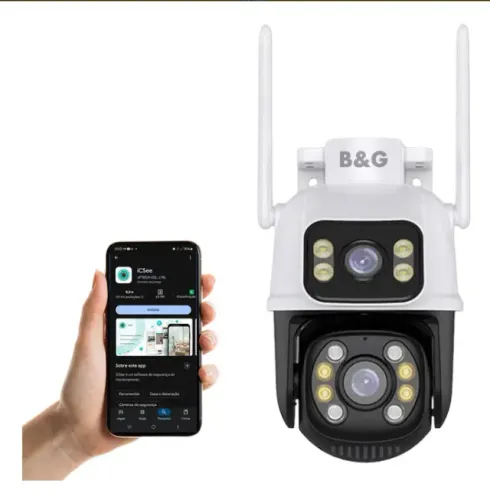 Camera inteligente wifi duas lentes 6mb