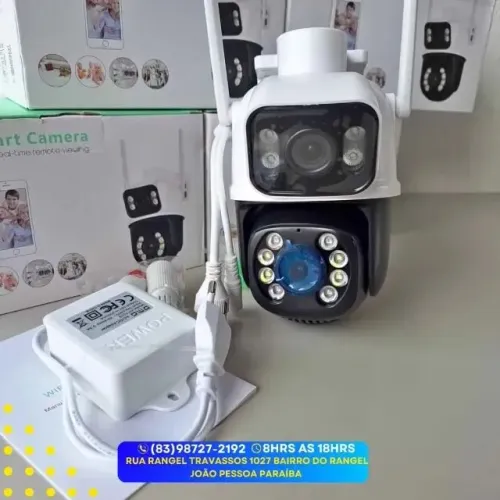 Câmera de Segurança W-iFi Dual 1080P 8MP Dupla WiFi com Alarme De Detecção