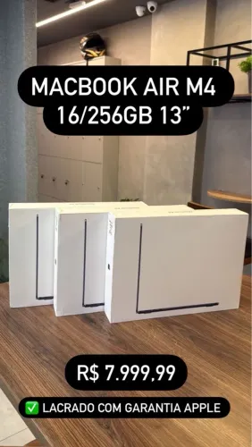 MacBook Air M4 16/256GB 13" - Lacrado com Garantia Apple