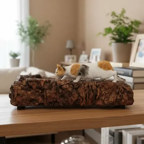 Escultura Gato E Lagarto, R'gb Ateliê Peça Decorativa
