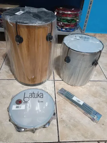 Kit pagode Luen Tantan + repique de mão + pandeiro + reco reco na promoção 