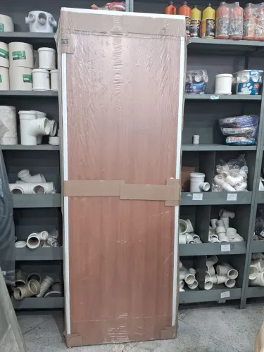 Kit porta de madeira completa caxonete de alumínio 