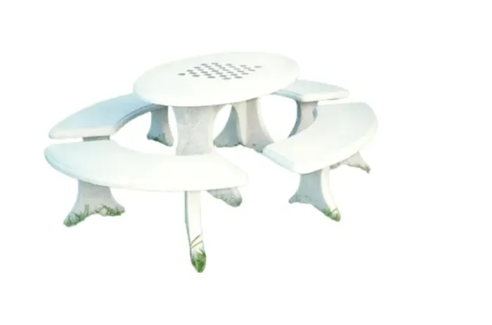 Conjunto Mesa Oval 1,38m com 4 bancos curvos