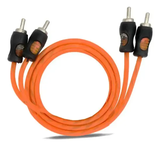 Cabo Coaxial Rca Kx3 1 Mts 5mm Laranja Dupla Blindagem