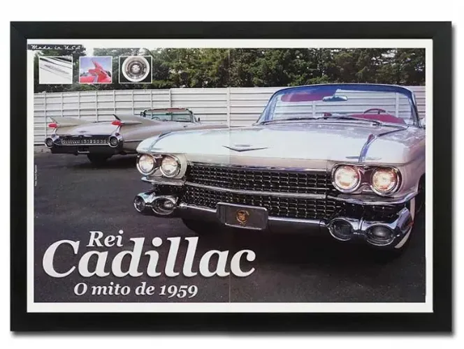 Cadillac Eldorado ou Coupe De Ville - Quadro / pôster decorativo com matéria de revista