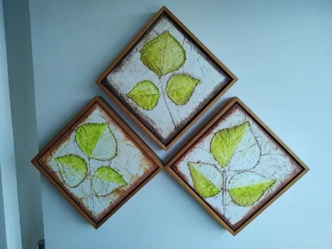 03 Quadros independentes ou conjugados em alto relevo vegetação !! - Vendo ou Troco.
