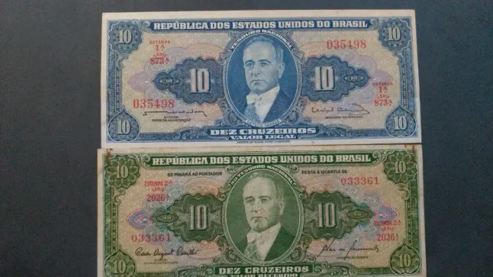 2 Notas de 10 Cruzeiros Getúlio Vargas.