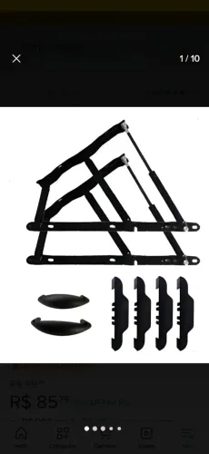 Kit articulado com pistao 550N para cama box