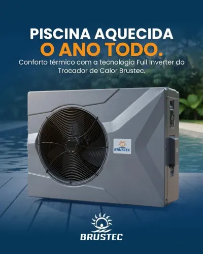 Trocador de calor até 9.000 litros Piscina aquecida o ano todo