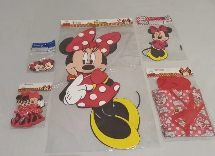 Kit Decoração Minnie Mouse em EVA Original Piffer (Festa ou Quarto Infantil)