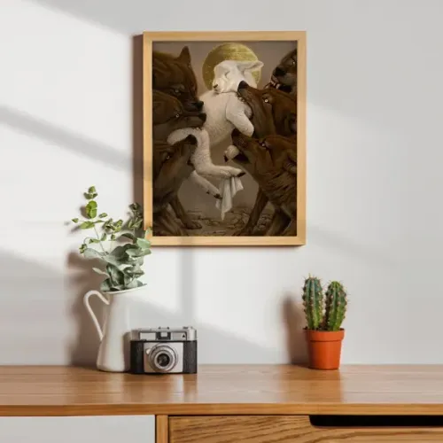 Quadro Decorativo Ovelha Cristã