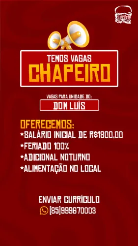 VAGA CHAPEIRO DOM LUIS